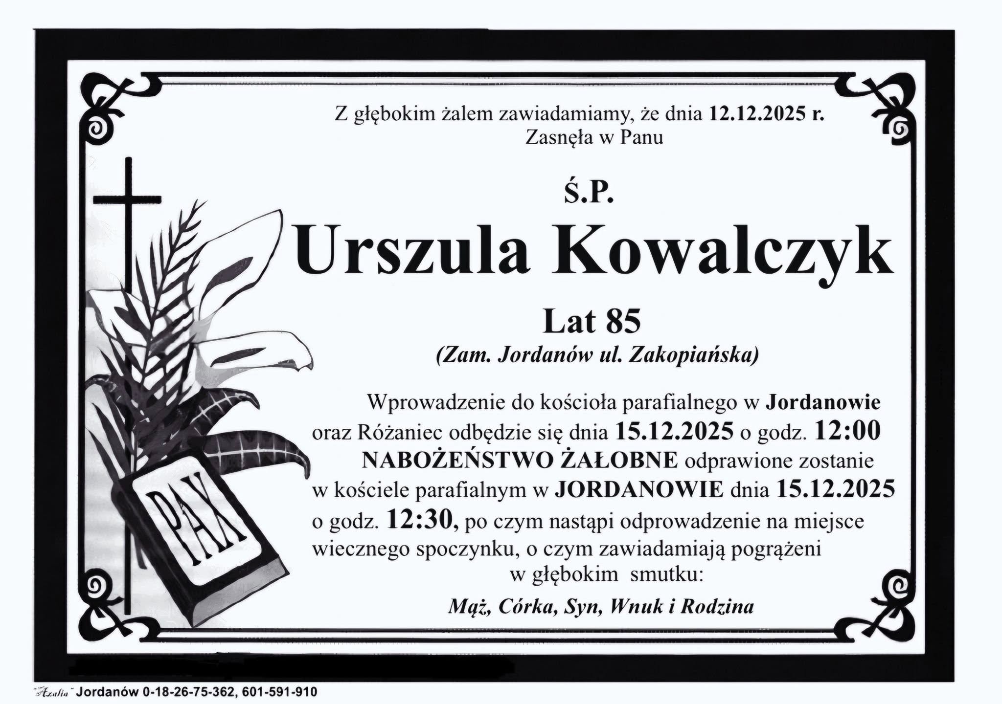Urszula Kowalczyk, lat 85