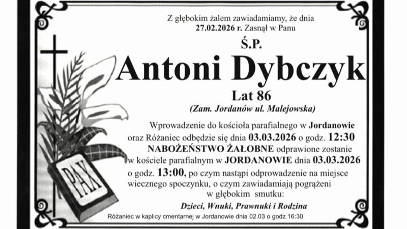 Antoni Dybczyk, lat 86