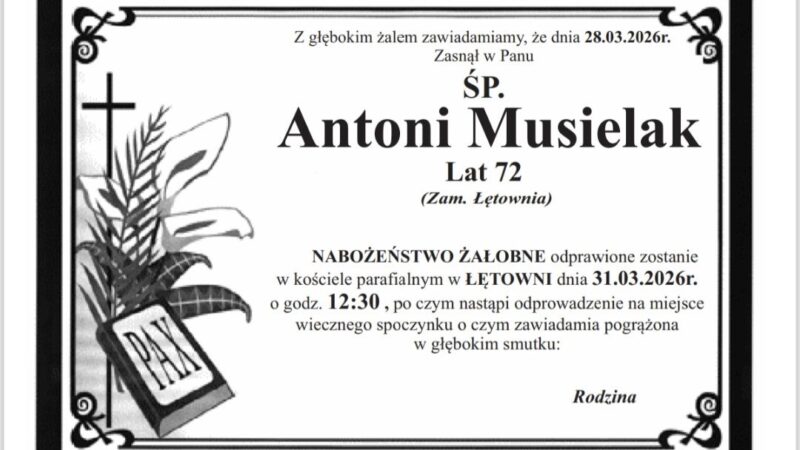 Antoni Musielak, lat 72