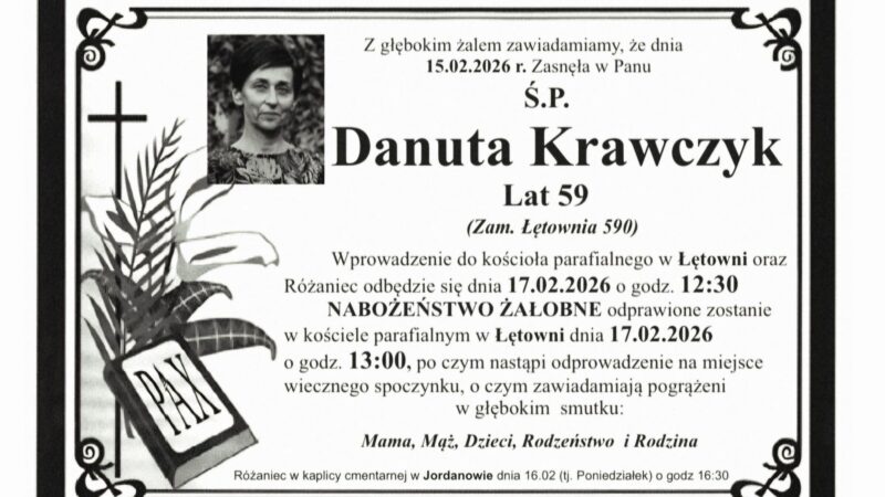 Danuta Krawczyk, lat 59