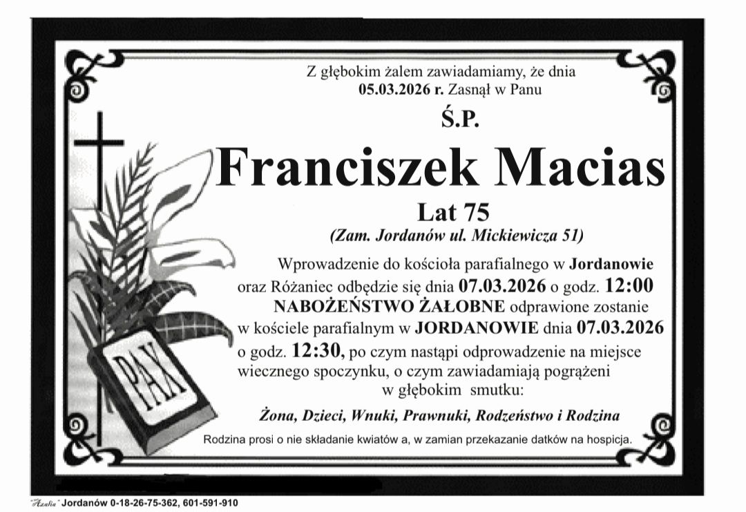 Franciszek Macias, lat 75