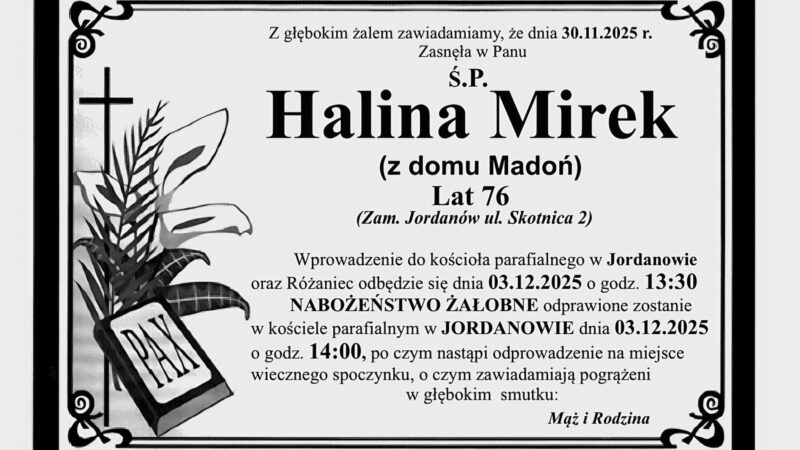 Halina Mirek, lat 76