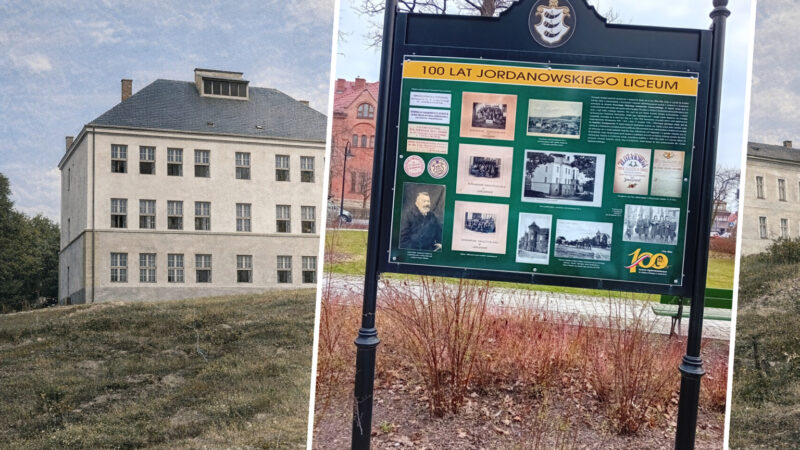 100 lat jordanowskiego liceum na tablicach w centrum miasta