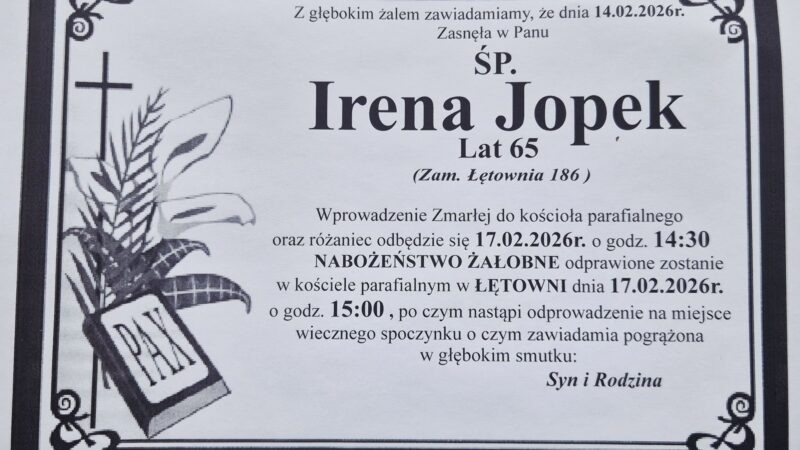 Irena Jopek, lat 65