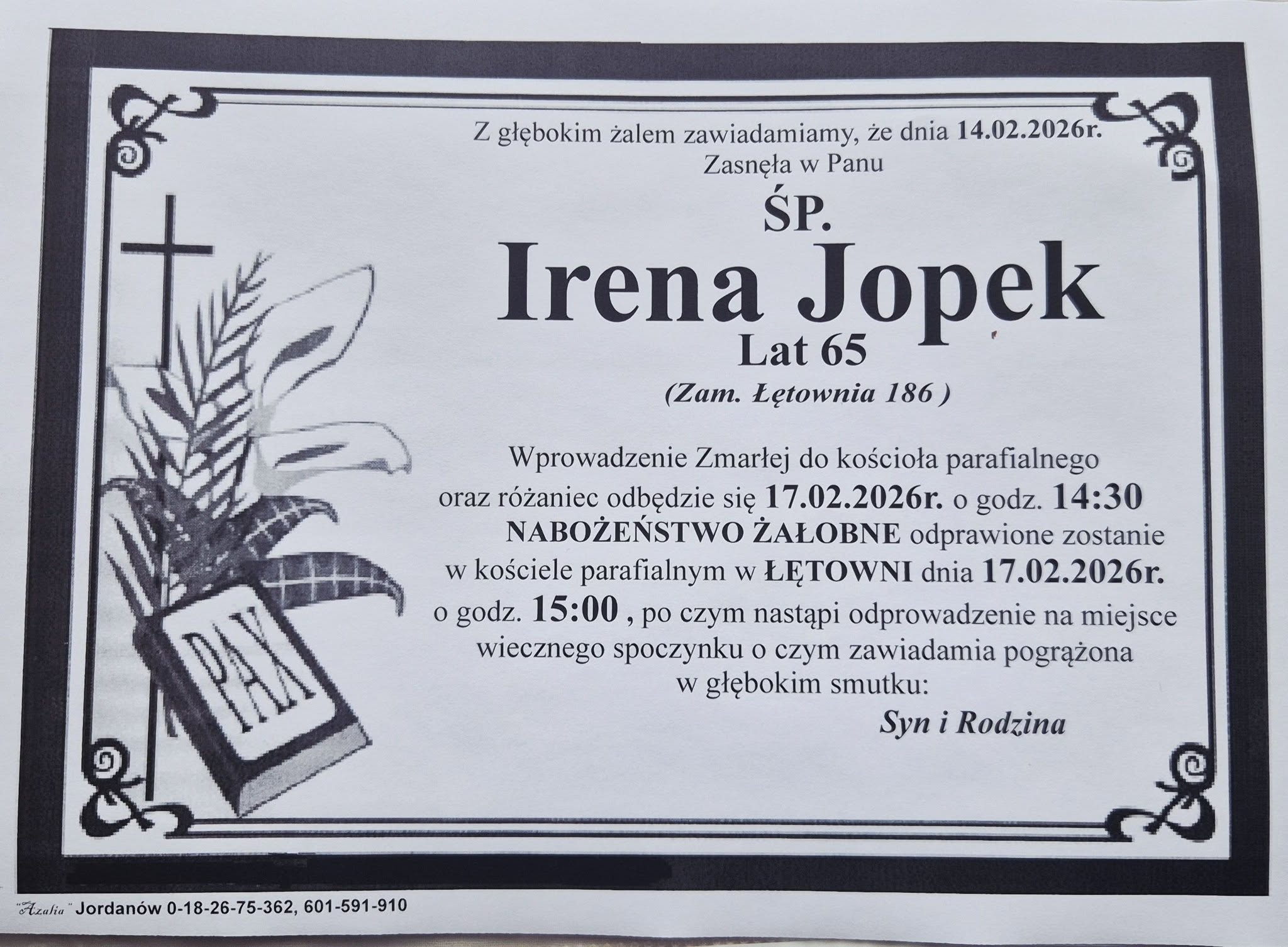 Irena Jopek, lat 65
