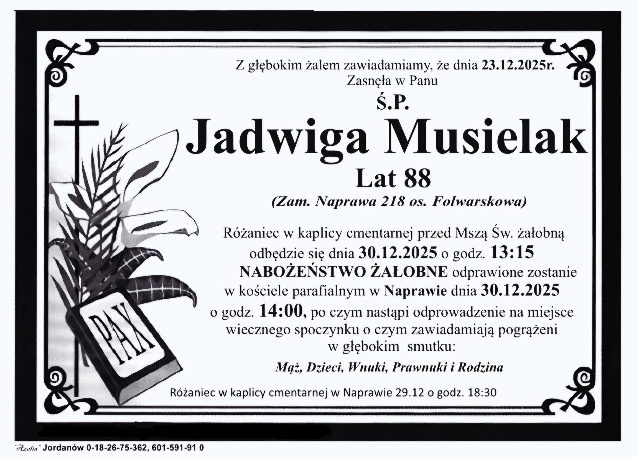 Jadwiga Musielak, lat 88