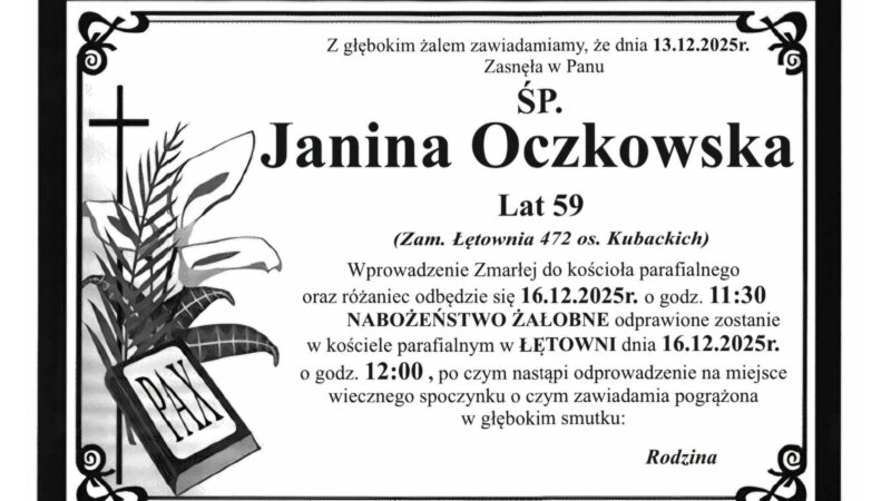 Janina Oczkowska, lat 59