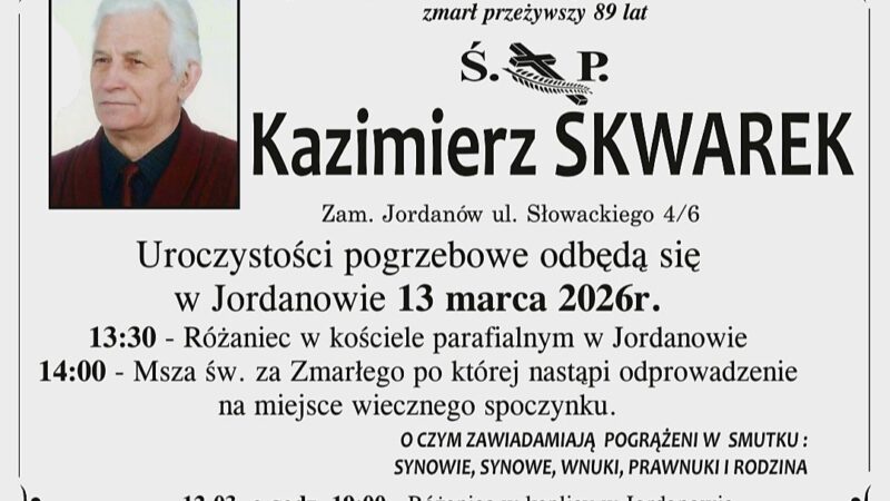 Kazimierz Skwarek, lat 89