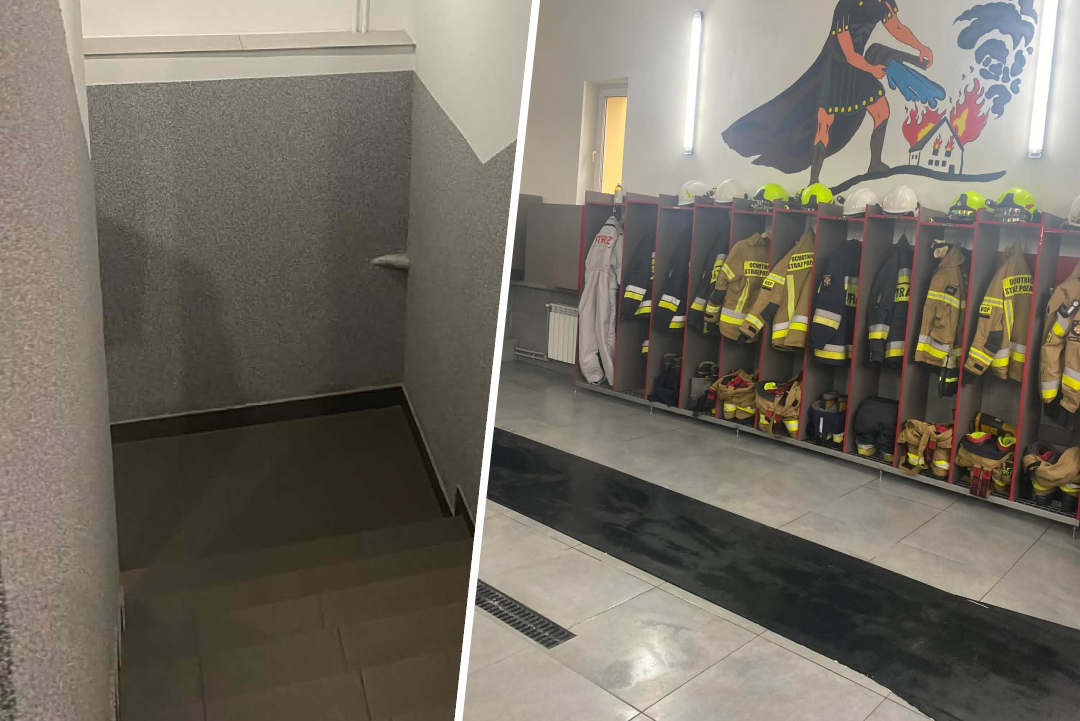 OSP Osielec Górny po remoncie. Odnowiono garaż i klatkę schodową