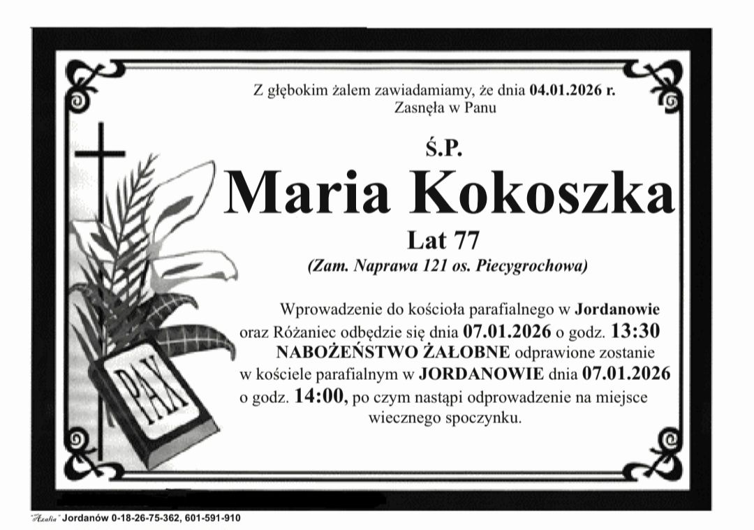 Maria Kokoszka, lat 77