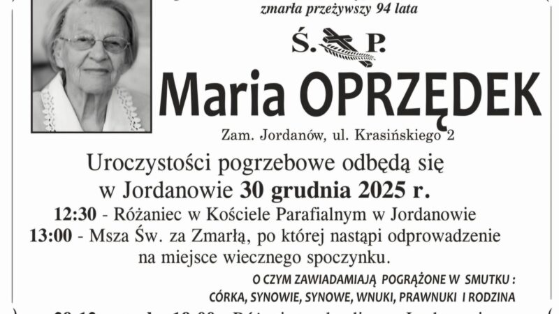 Maria Oprzędek, lat 94