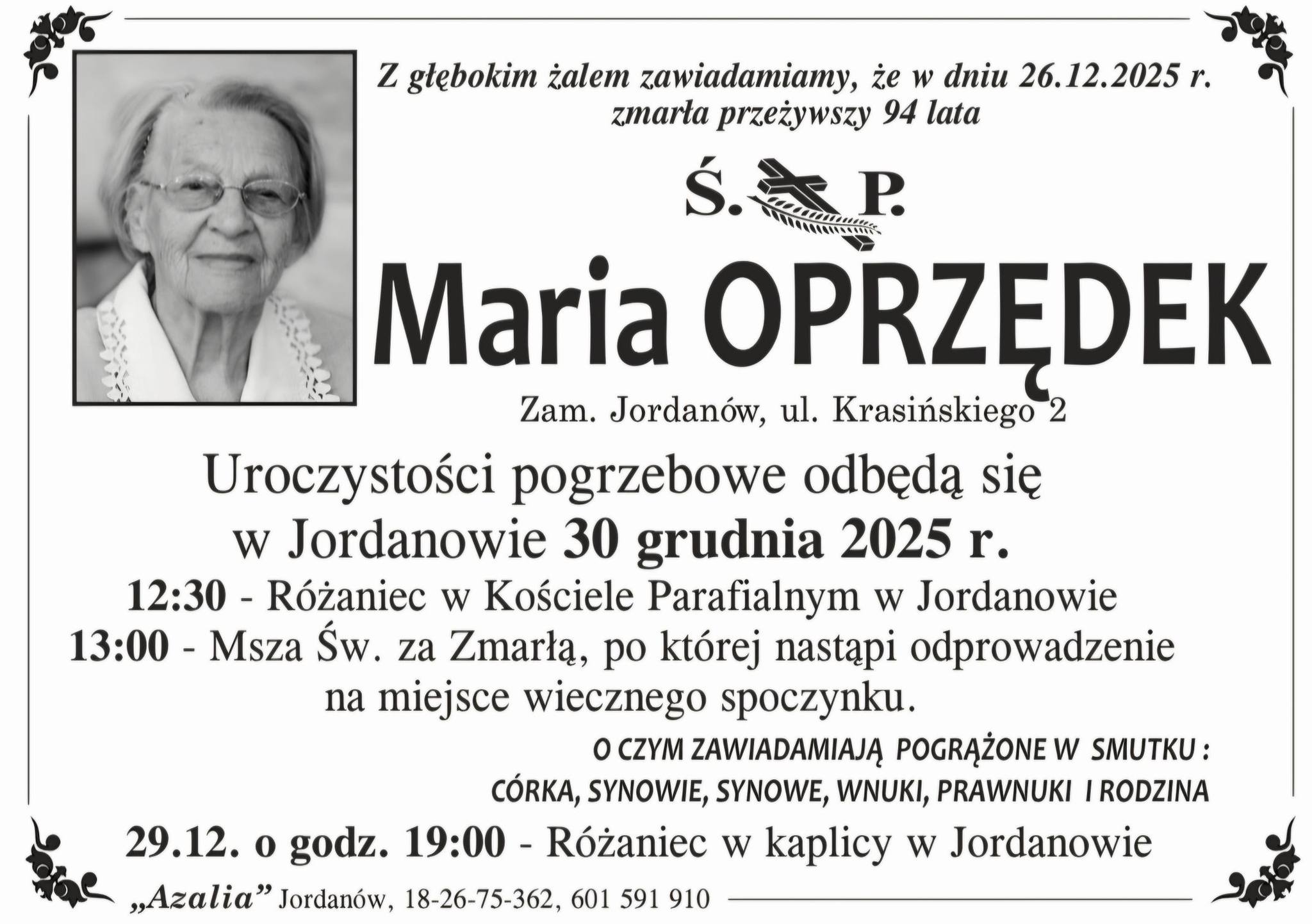 Maria Oprzędek, lat 94
