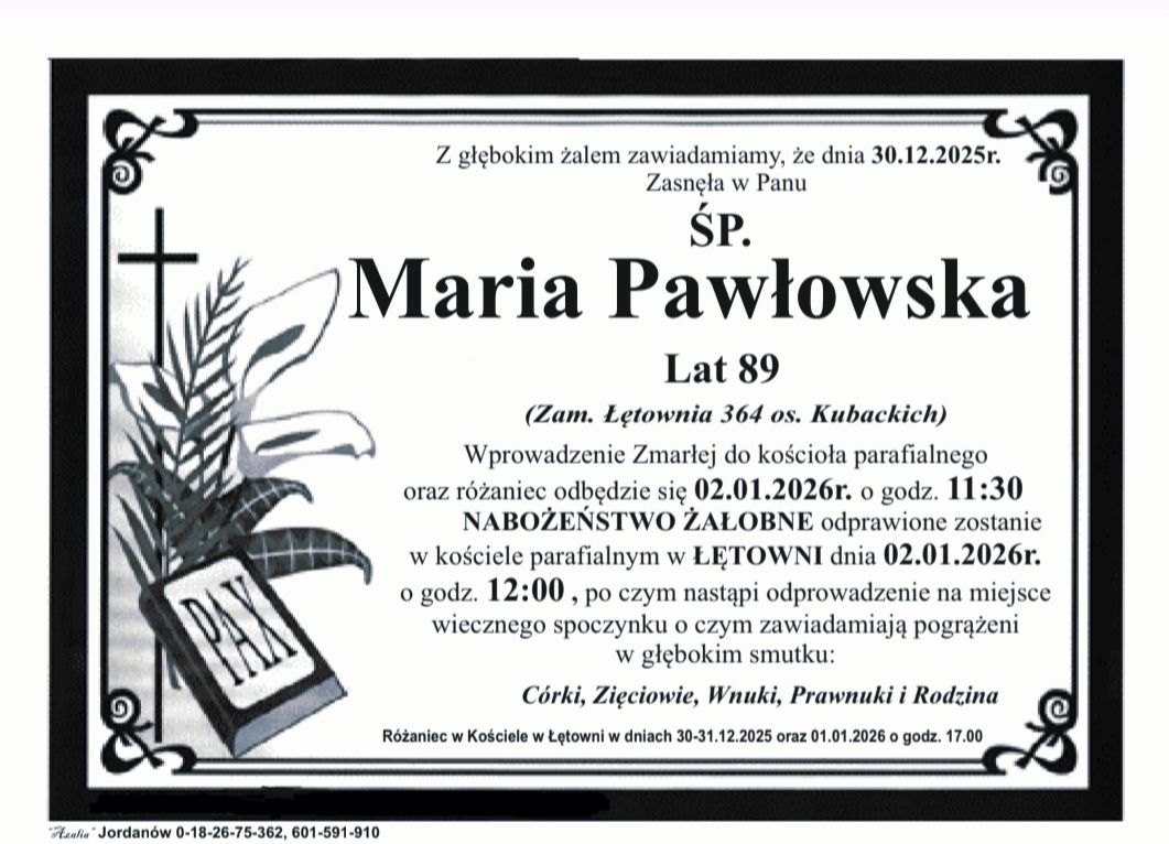 Maria Pawłowska, lat 89