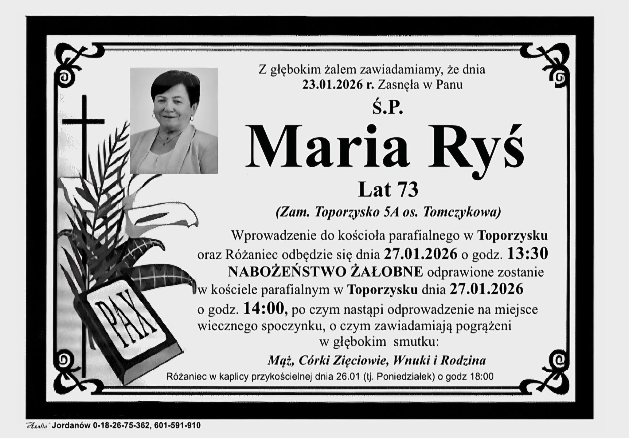 Maria Ryś, lat 73