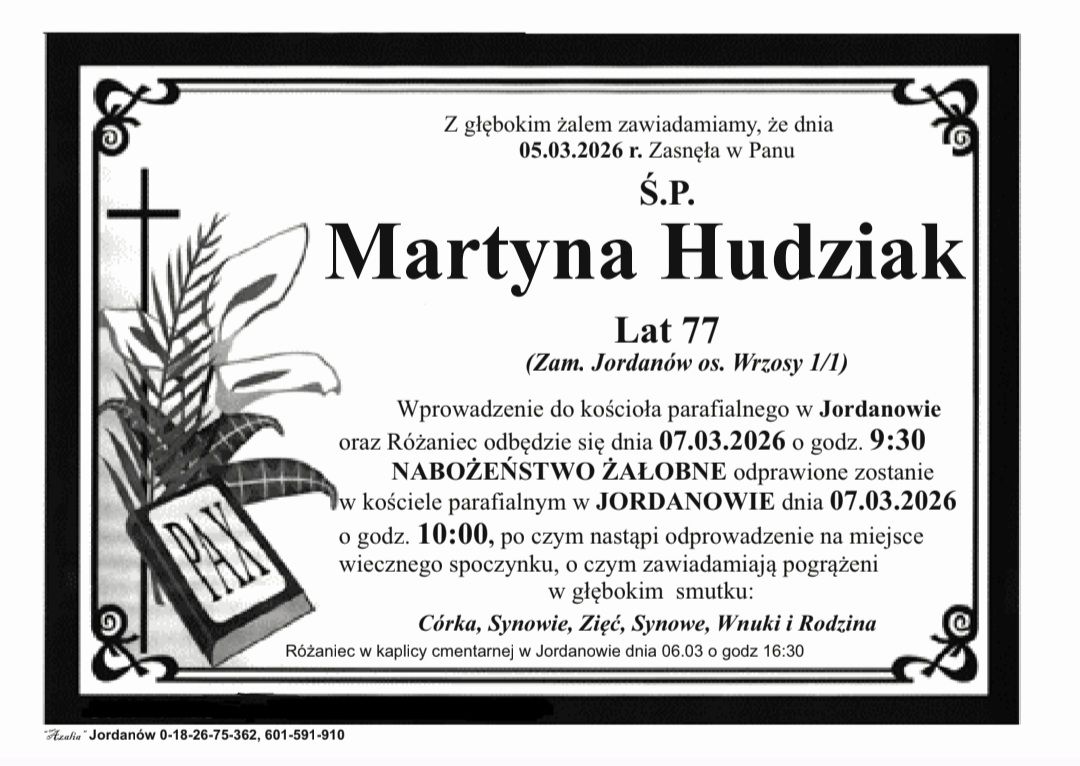 Martyna Hudziak, lat 77