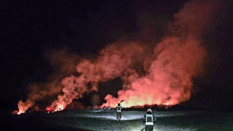 OSP Bystra Podhalańska w walce z pożarem nieużytków