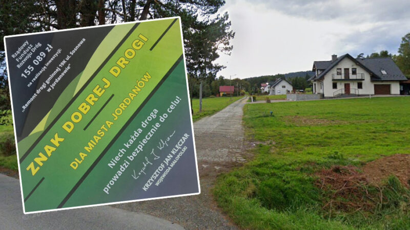 Jest dofinansowanie na remont ul. Sosnowej w Jordanowie