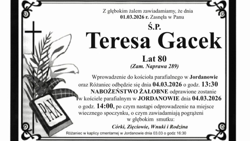 Teresa Gacek, lat 80