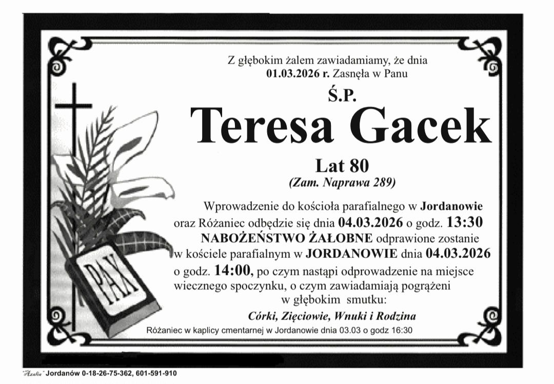 Teresa Gacek, lat 80
