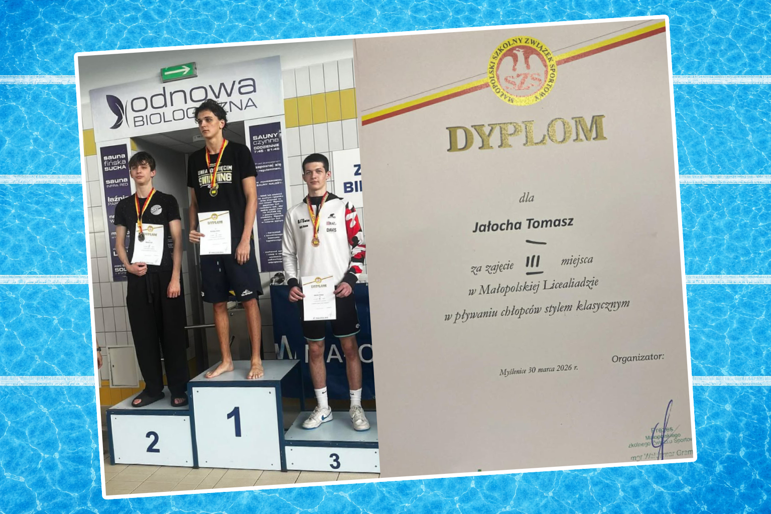 Uczeń z Jordanowa na podium Małopolskiej Licealiady