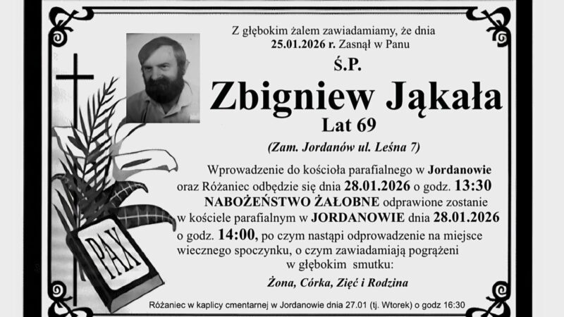 Zbigniew Jąkała, lat 69