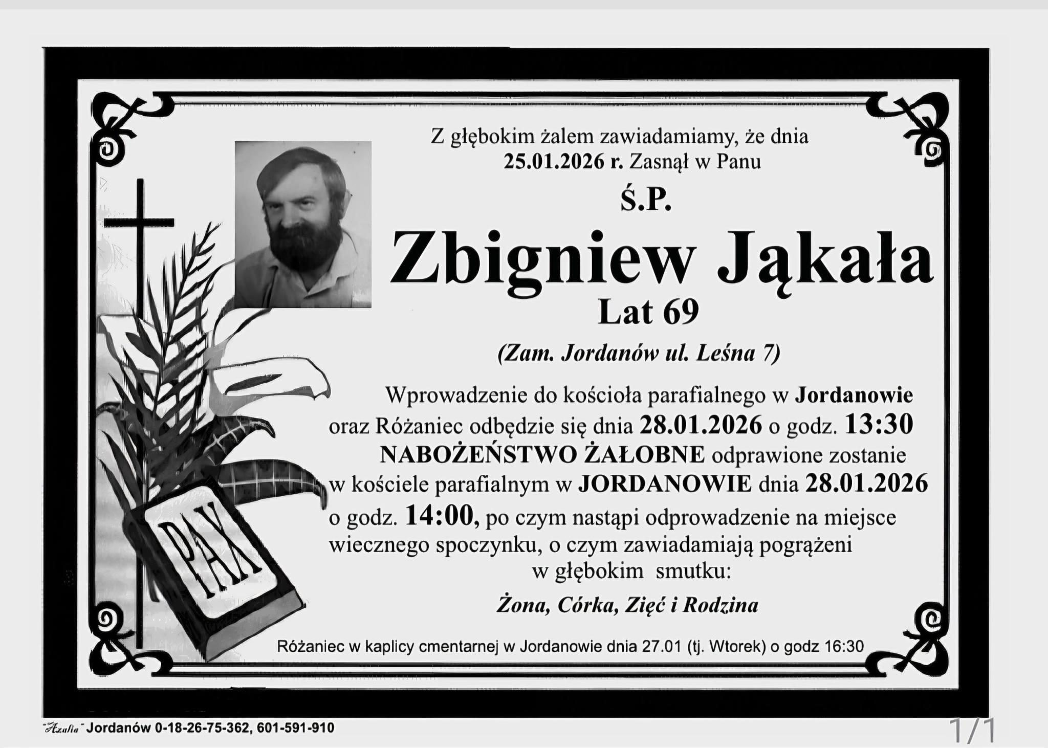 Zbigniew Jąkała, lat 69