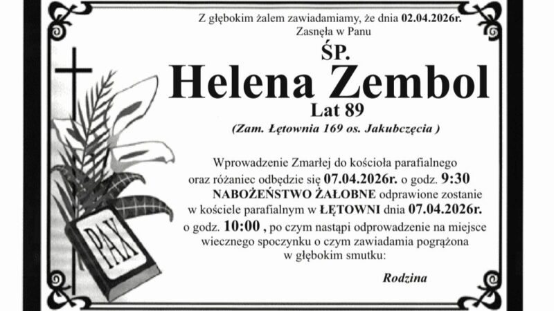 Helena Zembol, lat 89