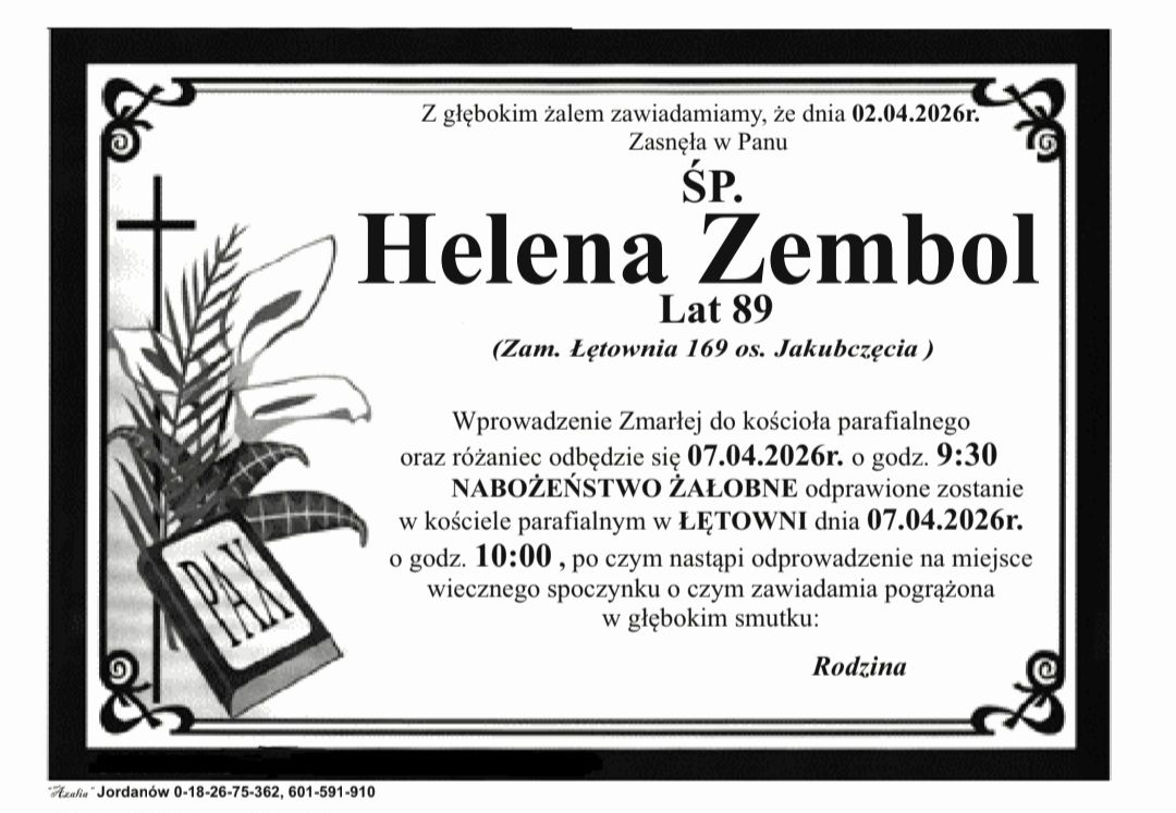 Helena Zembol, lat 89