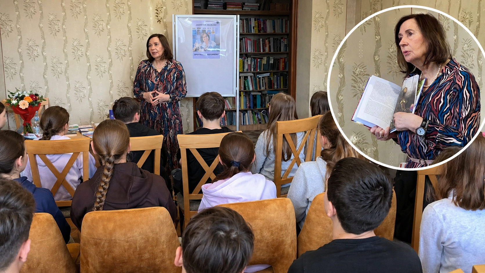 Pisarka Jadwiga Marzec odwiedziła bibliotekę w Jordanowie