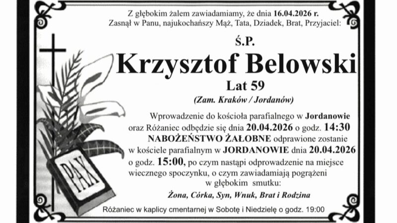 Krzysztof Belowski, lat 59