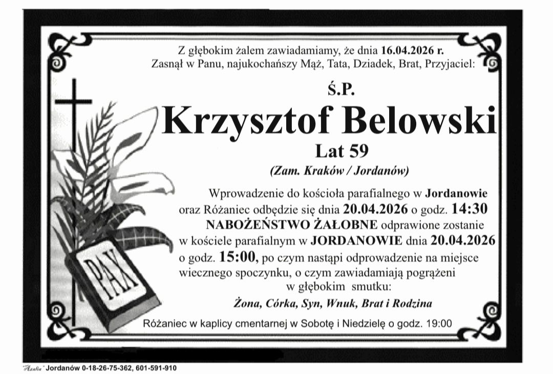 Krzysztof Belowski, lat 59