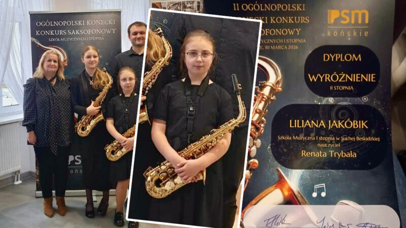 Młoda saksofonistka z Jordanowa doceniona w ogólnopolskim konkursie