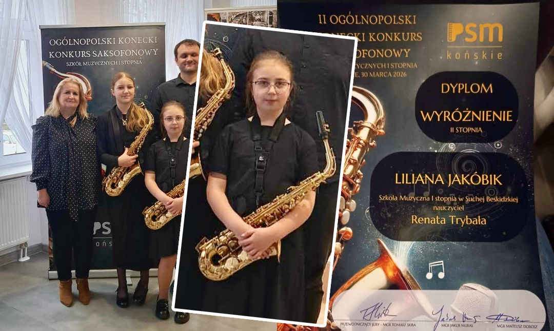Młoda saksofonistka z Jordanowa doceniona w ogólnopolskim konkursie