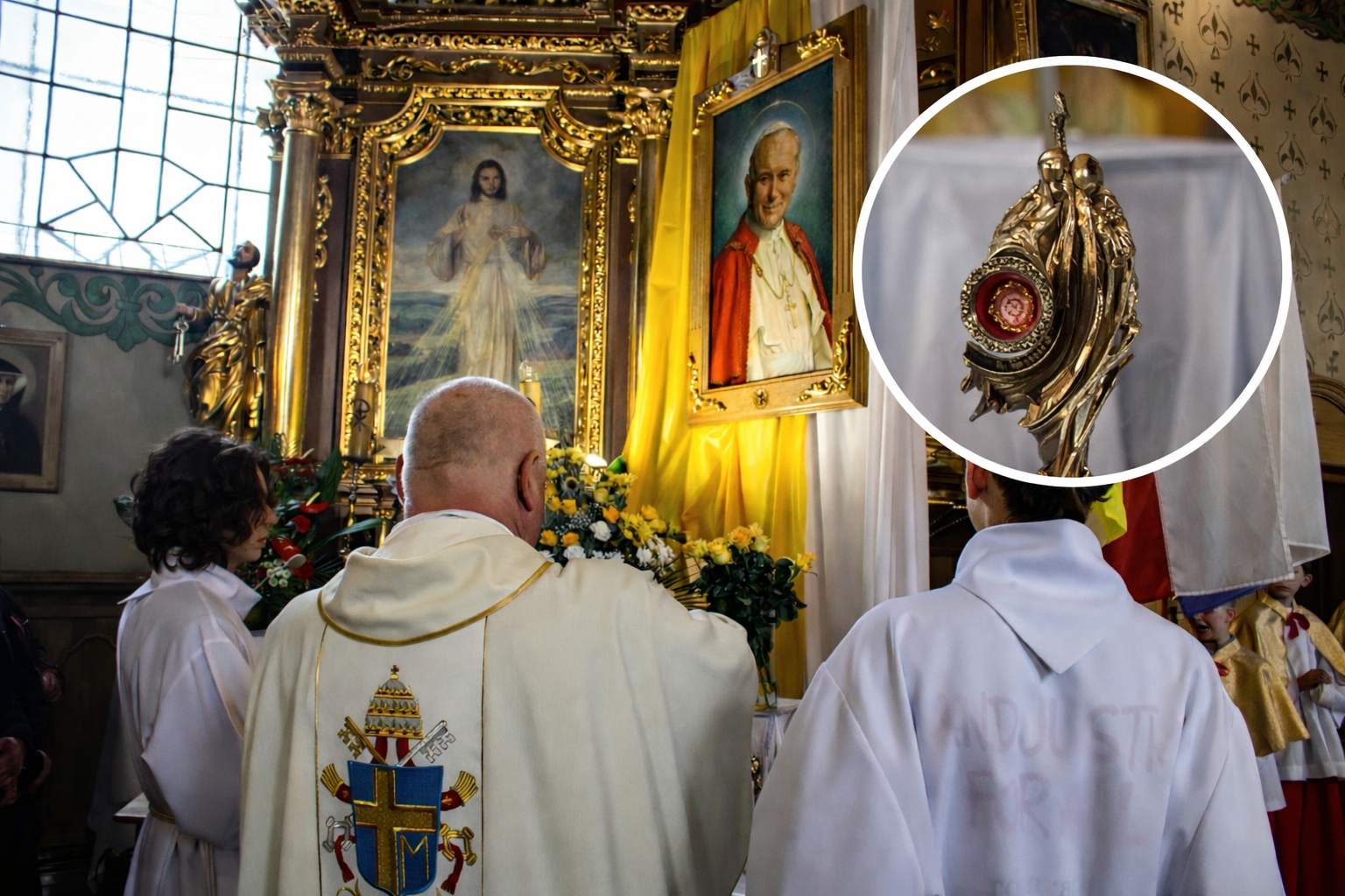 Relikwie św. Jana Pawła II uroczyście wprowadzone do kościoła w Sidzinie