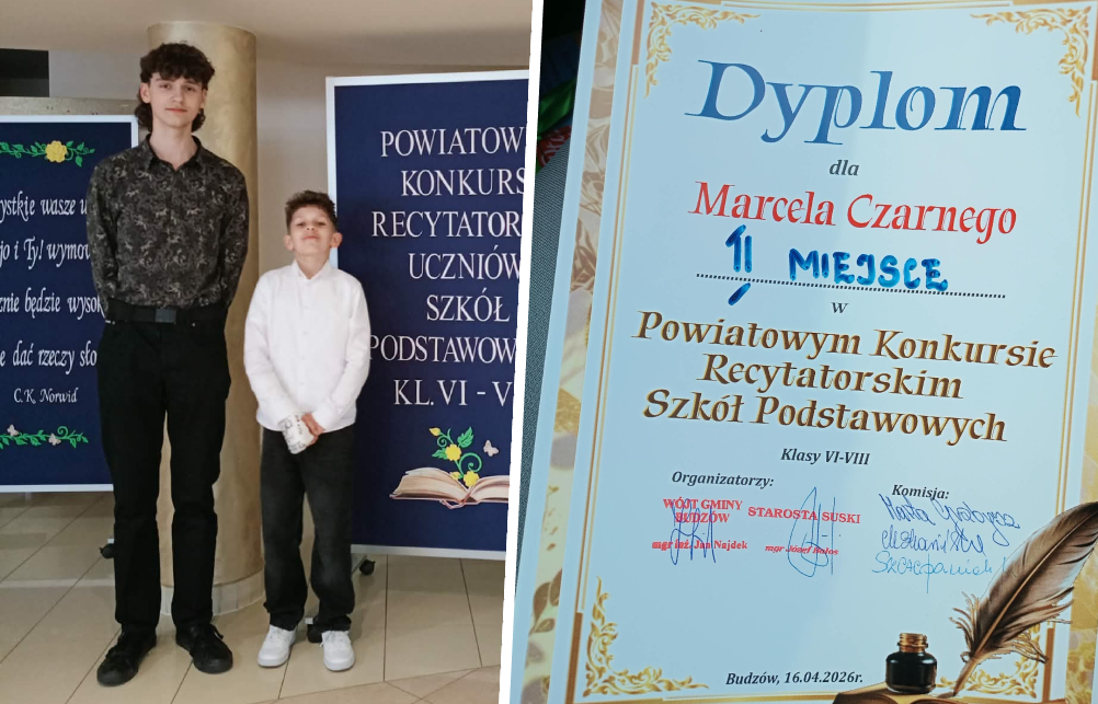 Młodzi reprezentanci gminy Jordanów zostali docenieni w Budzowie